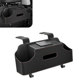 1 PC Car Seat Back Organizer, Car Back Seat Multi-Function Storage Box with 2 Drink Cup Holders, 11.42" x 3.35" Leather Tissue Organizer, Universal for Most Cars, Trucks, SUVs (Black)