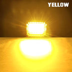 4 Pods Yellow LED Rock Light Waterproof Neon Trail Rig Lamp Underglow Lights for Car Truck Motorcycle SUV ATV UTV (Yellow)