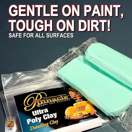 Pinnacle Ultra Poly Clay | High-Performance Clay Bar for Automotive Paint Decontamination | Removes Contaminants & Smooths Surface | Easy to Use | PIN-510K |16oz