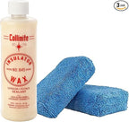 Collinite 845 Insulator Wax - Carnauba+Polymer Sealant, High Gloss, Durable Beading & Long-Lasting Paint Protection for Cars, Boats, Trucks, RVs, Motorcycles (16 fl oz) with 2 Microfiber Blocks Combo