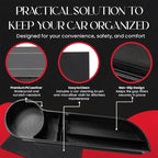Car Seat Gap Filler Organizer 2 Pack - Accessory Tray for Front Seat Console Car Organizer and Storage w/Accessories