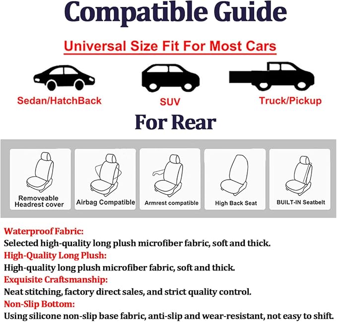 Car Towel Seat Cover, American Flag Performance Microfiber Washable Non Slip Vehicle Front Seat Covers, Sweatproof Automotive Interior Chair Protectors, Universal Fit