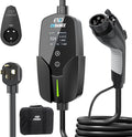EVDANCE Level 2 EV Charger (32Amp, 240V, NEMA 14-50P), 7.68kW Fast Portable & Home Electric Car Charger with 25ft Cable, Adjustable Current/Delay Chargin for J1772 EVs
