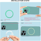 6 Colors Universal Metal Rings Compatible with Magsafe Magnetic Wireless Charger, Adapter Ring Sticker for Cell Phone Case Magnet Wireless Charging, Compatible with iPhone 16/15/14/ Samsung Galaxy