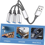 Angoily USB Power Splitter Hub 1 Male to 3 Female Multi-Port USB Cable Splitter for Laptop Car Home