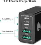 USB C Wall Charger Block 3-Pack, Aiminu 40W 4-Port PD Power Delivery Fast Type C Charging Block Plug Adapter for iPhone 15/14/13/12/11/Pro Max, XS/XR/X, iPad, Android Phones Charger Cube