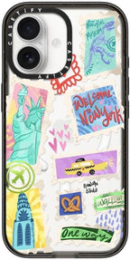 CASETiFY Impact iPhone 17 Case [Slim/Compatible with Magsafe / 8.2 ft. 4X Military Grade Drop Protection] - Welcome to New York - Clear Black