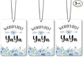 Yaya Grandma Gifts Car Air Freshener Accessories 3pcs, World's Best Gifts for Granmda Christmas, Blue Flower Rustic Hanging Scent Lavender Fragrance Card for Women Closet Bathroom Home Decor