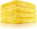 The Rag Company - Eagle Edgeless 500 - Professional Korean 70/30 Blend, Super Plush Microfiber Detailing Towels, Circular Knit Weave, 500gsm, 16in x 16in, Gold (4-Pack)