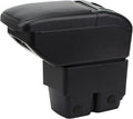 AULPHIKE Compatible with Ford Fiesta Armrest 3 MK7 2009-2017 Car Center Console Organizer Armrests Double Layer Storage with USB Ports（Carbon Fiber Style）