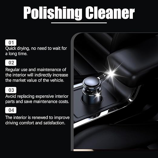 Car Interior Protectant Spray, 2026 New Pro Polishing Cleaner, Car Interior Shine Interior All Purpose Cars Cleaner for Rubber, Leather (4PCS)