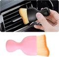 Blilo Car Interior Detailing Brush, Auto Soft Hair Cleaning Brushes, Curved Dirt Dust Collectors, Removal Tool for Dashboard Air Conditioner Vents Leather, Scratch Free (Pink/1PCS)