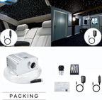 AZIMOM Bluetooth Control 10W Twinkle Fiber Optic Star Lights Ceiling Light Kits with 450pcs*0.03in*9.8ft Strands Sound Activated RGBW APP/ Remote Light Engine for Indoor Car Home Interior Decoration