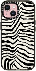 CASETiFY Impact Case for iPhone 15 [8.2ft 4X Military Grade Drop Protection/Compatible with Magsafe] - Zebra Stripe- Back to Black - Clear Black