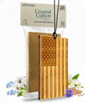 Arotags Wooden Car Air Freshener - Coastal Cotton - 45+ Day Long Lasting with Under Seat Scent Core - Handmade in USA - Natural Wood Diffuser for Cars Trucks SUVs