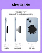 On The Grip Compatible with Magsafe Ultra-Thin Collapsible Phone Grip – Sleek Magnetic Phone Holder for iPhone & Android, 360 Rotation, Wireless Charger Compatible, Durable & Portable (Black)