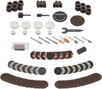 Dremel 709-02 110-Piece All-Purpose Rotary Tool Accessory Kit- Includes a Carving Bit, Sanding Drums, Grinding Stones, Cutting Discs, and a Storage Case, Gray