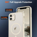 SUPFINE Magnetic for iPhone 12 Mini Case & iPhone 13 Mini Case (Compatible with MagSafe) (Military Grade Drop Protection) Slim Translucent Matte Shockproof Phone Cover,Antique White