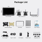 Dual Wireless Magnetic Backup Camera for Trailer - 7” 1080P HD 4CH Monitor with Solar 15000mAh Rechargeable Night Vision Rear Camera, DVR Loop Recording Waterproof No Delay for Truck,RV,Camper