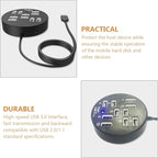 Housoutil USB Splitter 10 Port USB Hub Laptop Accessory Data Dock Station Easy Connection Cable