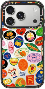 CASETiFY Impact iPhone 17 Pro Case [Slim/Compatible with Magsafe / 8.2 ft. 4X Military Grade Drop Protection] - Fruit Stickers - Clear Black