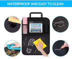 Premium Backseat Organizer for Kids 2 Pack, Heavy Duty Waterproof and Stain Resistant Kick Mats Back Seat Protector, Durable Backseat Car Organizer with Tablet Holder+Storage Pockets