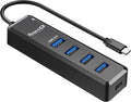 SmartQ USB C Hub 4 Ports, USB Hub with 4 USB 3.0 Ports, Powered Type-C Splitter for Laptop, MacBook Pro, iMac, iPad Pro, Chromebook, Pixelbook, Galaxy S23 and More Devices