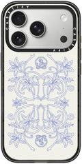 CASETiFY Impact iPhone 17 Pro Case [Slim/Compatible with Magsafe / 8.2 ft. 4X Military Grade Drop Protection] - Luxe Garden Porcelain - Clear Black