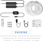 AKEPO Car Home Use MIni Size 6-Hole 3.2W RGB Colorful Fiber Optic Light Kit, 9.8ft 600pcs*0.75mm/0.03in Optical Fiber APP Control Mixed Color Chasing Timer Function Starlight Headliner Light