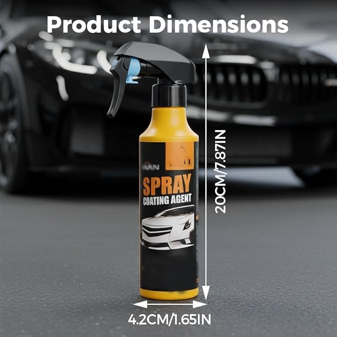 Car Coating Spray, 300ml Nano Hydrophobic Quick Coat For Auto Paint Protection, Easy Spray Wax Sealant For High Gloss Shine, Water Repellent Scratch Resistant Coating Kit With Microfiber Cloth (2Pcs)