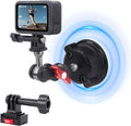 Camera Suction Cup Mount with Ball Head Magic Arm, Universal 360° Car Mount for Windshield, Dashboard, Vacuum Suction Cup Mount Compatible with Go pro (SJ007)