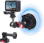 Camera Suction Cup Mount with Ball Head Magic Arm, Universal 360° Car Mount for Windshield, Dashboard, Vacuum Suction Cup Mount Compatible with Go pro (SJ007)