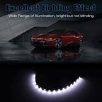 White LED Strip Lights for Car BaishenglinMotor 12-Pack DC12V Waterproof 30CM/11.8"/1FT 5050 15-SMD LED Strip Underbody Light for Car Motorcycles Golf Cart Decoration Interior Exterior Strip Lights