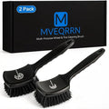 MVEQRRN 2Pack Car Wheel & Tire Detailing Brush Set,Stiff Bristle tire Brush for CleaningTires, Wheel Cleaner Brush with Soft Bristles,Car Wheel Cleaning Brush for Alloy Rims, Carpet,Tires,RVs (Black)