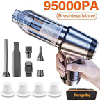 Powerful Wireless car Vacuum Cleaner with a Suction Power of 95,000Pa. Handheld
