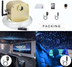 AZIMOM Bluetooth16w Twinkle Fiber Optic Lights Star Ceiling Lighting Kits Mixed 335pcs 13.1ft Fiber Strands End Glow RGBW Music Mode Light Source Car Use Headliner Home Decor