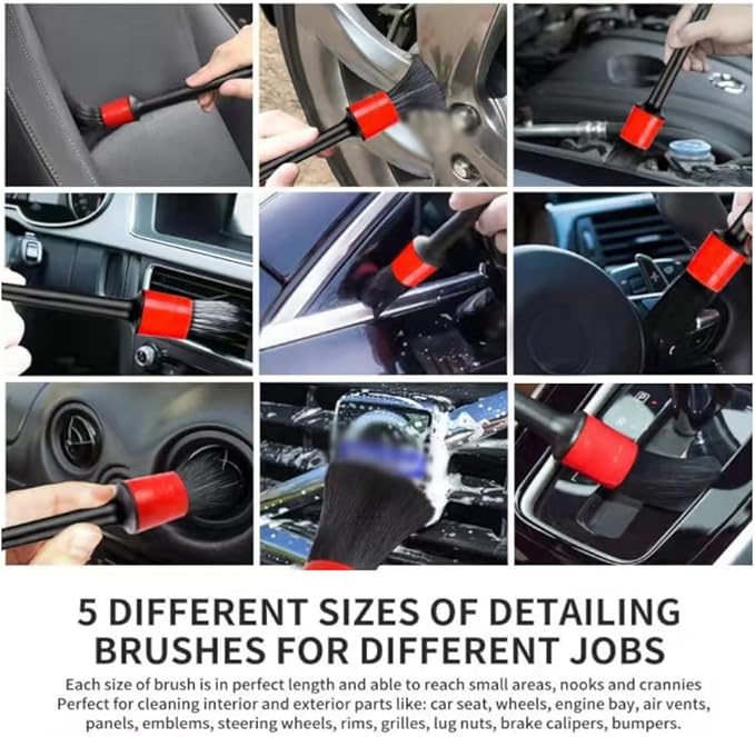 21PCS Car Detailing Brush Kit Multifunction Car Cleaning Brush for Wheel Exterior Interior Auto Detailing Brushes Set Home Shutter Cleaning Brush Set