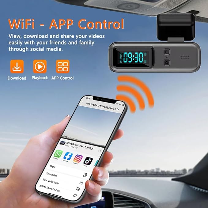 TOPOPFIRES Dash Cam Front and Rear,4K 60fps +1080P Dashcam,Dual Lens Dashcams for Cars with WiFi, Night Vision, 24H Parking Monitor, Loop Recording, G-Sensor, WiFi App Support,64GB Card Included