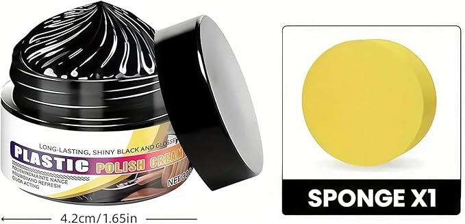 Tyre Nourish Cream, Tire Wax 100g with Sponge,Tire Polishing Paste, Restores Black Gloss, Wheel Cleaning Refurbish Wax, Polishing Paste for Cars Trucks, Restores Like-New Look (2pcs)