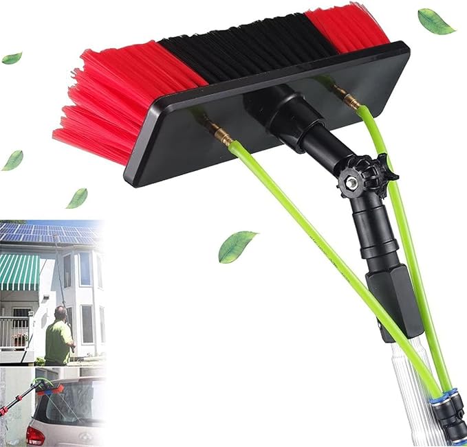30cm Telescopic Window Cleaner with Water Fed Brush Head Ideal for Solar Panel & Roof Cleaning Efficient Window Cleaning Tool for Home & Professional Use