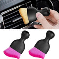 Blilo 2PCS Car Interior Detailing Brush with Dust Cover, Auto Soft Hair Cleaning Brushes, Scratch Free Curved Dirt Collectors, for Vehicle Dashboard Air Conditioner Vents Leather (Deep Purple/2PCS)