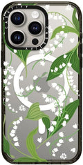 CASETiFY Impact Case for iPhone 15 Pro Max [8.2ft 4X Military Grade Drop Protection/Compatible with Magsafe] - Lily of The Valley - Clear Black