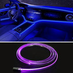 Fiber Optic for Car Interior Light, 197 Inch 3mm Transparent Skirt Side Glow Light Guide Cable, Car Ambient Lighting Extension Fiber Optic with Skirt