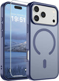 SUPFINE Magnetic for iPhone 17 Pro Case (Compatible with MagSafe)(Military Grade Drop Protection) Translucent Matte Shockproof with Anti-Fingerprint Phone Cover 2025,Lavender Gray