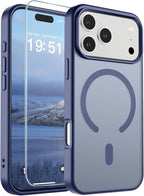 SUPFINE Magnetic for iPhone 17 Pro Case (Compatible with MagSafe)(Military Grade Drop Protection) Translucent Matte Shockproof with Anti-Fingerprint Phone Cover 2025,Lavender Gray