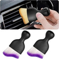 Blilo 2PCS Car Interior Detailing Brush with Dust Cover, Auto Soft Hair Cleaning Brushes, Scratch Free Curved Dirt Collectors, for Vehicle Dashboard Air Conditioner Vents Leather (Purple/2PCS)