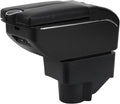 AULPHIKE Compatible with Ford Fiesta Armrest 3 2011-2018 Car Center Console Organizer Armrests Double Door Storage with USB Ports（Carbon Fiber Style）