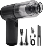 Handheld Car Vacuum Cleaner,Portable Small Cordless Air Duster,5000Pa Mini Rechargeable Dust Buster,4-in-1 High Power Hand Detail Blower Kit with Multi-Nozzles for Car, Home, Office, Pet