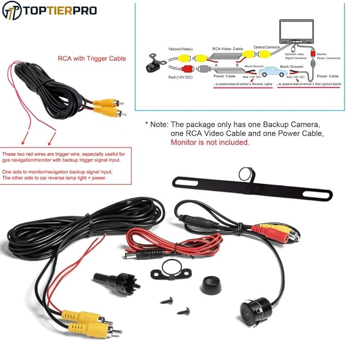 Backup Camera for Car AHD 3-in-1 Night Vision Reverse Camera for Cars & Trucks, Waterproof Front View/Rear View Camera, Universal Back up Camera for RV, SUV, Pickup