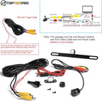 Backup Camera for Car AHD 3-in-1 Night Vision Reverse Camera for Cars & Trucks, Waterproof Front View/Rear View Camera, Universal Back up Camera for RV, SUV, Pickup